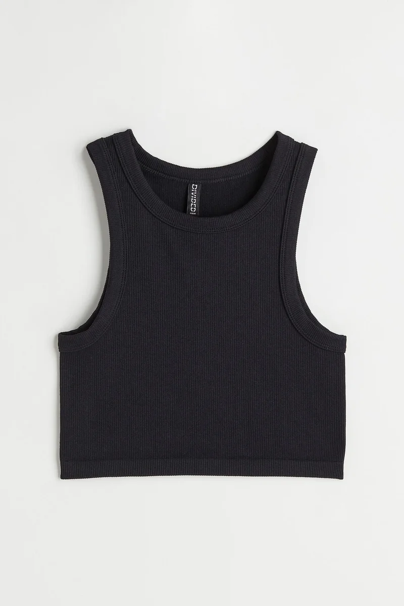 اتش اند ام بلوزة بدون أكمام من نسيج مرن