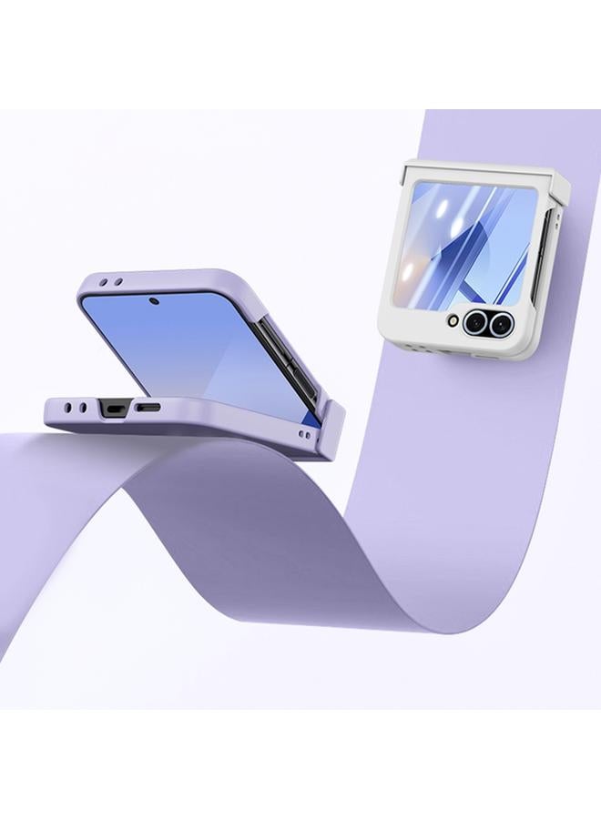 اس-توب جراب لهاتف Samsung Galaxy Z Flip5 5G جراب هاتف رفيع للغاية بملمس جلدي مع حلقة ومفصلة - Image 4