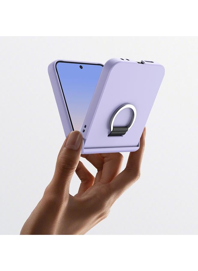 اس-توب جراب لهاتف Samsung Galaxy Z Flip5 5G جراب هاتف رفيع للغاية بملمس جلدي مع حلقة ومفصلة - Image 5