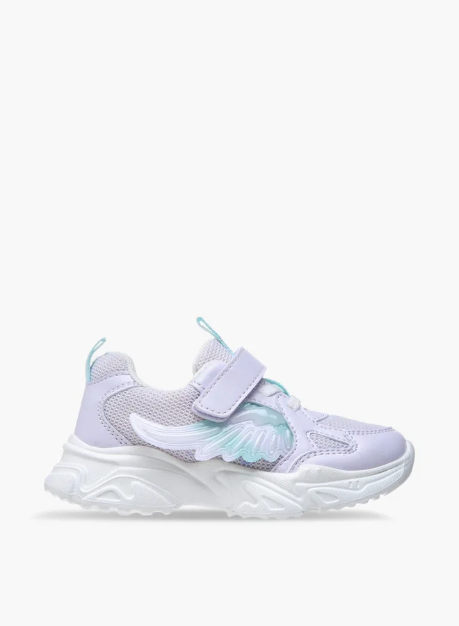 Flora Bella By Shoexpress Panelled Sneakers with Hook and Loop Closure