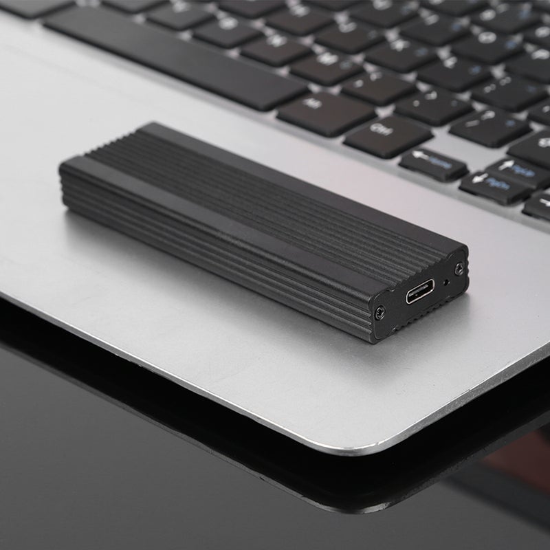 M.2 NGFF SATA Mobile Hard Disk Case USB3.1 Type-C External SSD Enclosure Fast Transmission Aluminum Alloy Shell Black - Image 4