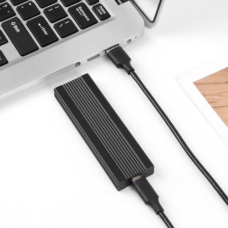 M.2 NGFF SATA Mobile Hard Disk Case USB3.1 Type-C External SSD Enclosure Fast Transmission Aluminum Alloy Shell Black - Image 5