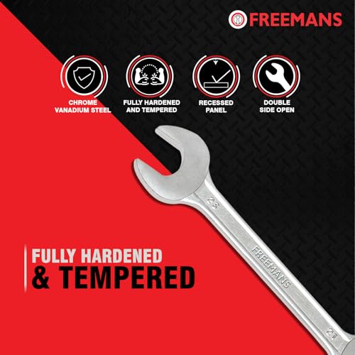 FREEMANS CSS12 Combination Spanner Wrench - Set of 12 Piece (Metric Sizes 6–22mm) With Chrome Vanadium Steel and Bright Chrome Panel for Better Resistance to Corrosion - Image 3
