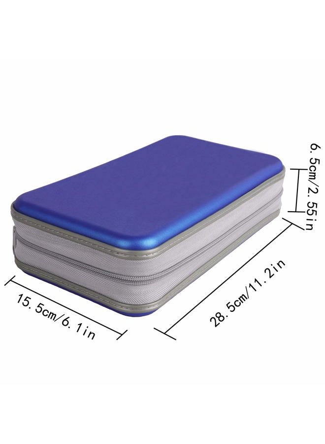 UENTIP 48 Capacity CD Case,Portable DVD Hard Plastic Case Holder CD Organizer Wallet Protective DVD Storage, Blue, 96, ‎classic - Image 4