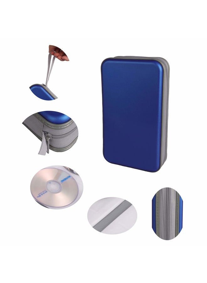 UENTIP 48 Capacity CD Case,Portable DVD Hard Plastic Case Holder CD Organizer Wallet Protective DVD Storage, Blue, 96, ‎classic - Image 3