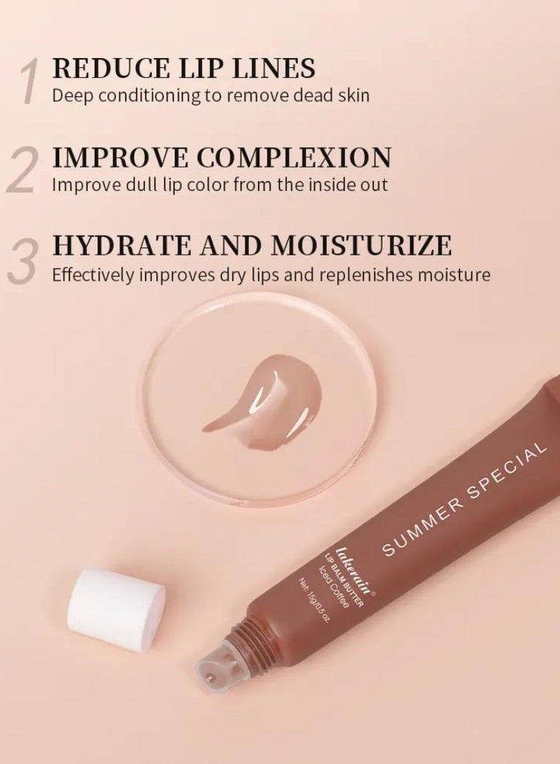 lakerain Summer Special Lip Butter Balm Non Greasy Soothes Dry Lip Care Oil Moisturizing Lightweight Summer Lip Balm for Dark and Dry Lips Hydrating and Nourishing Lip Gloss 15g Vanilla 01 - Image 4