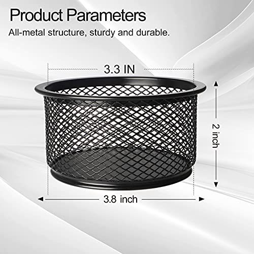 grwanpen®5-Pack Stackable Mesh Desk Organizer Bins - Durable Storage Containers for Paper Clips, Rubber Bands, and Office Supplies, Black - Image 3