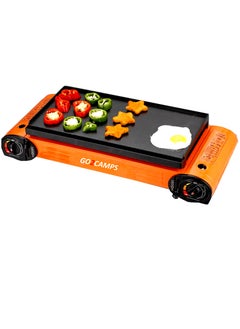 GO2CAMPS Double Burner Butane Camping Stove With Bbq Grill Hotplate/Humburger Tray And Pathoolas With Tools-Multicolour  - Image 4