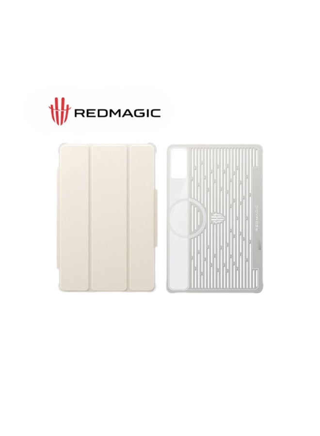 ريد ماجيك كفر حماية مغناطيسي ذكي لتابلت أسترا بتصميم فتحات تبريد، دعم مغناطيسي قوي، حامل مثلث قابل للطي، إيقاظ تلقائي للشاشة، وحماية مزدوجة أمامية وخلفية للألعاب والمشاهدة - ابيض - Image 4