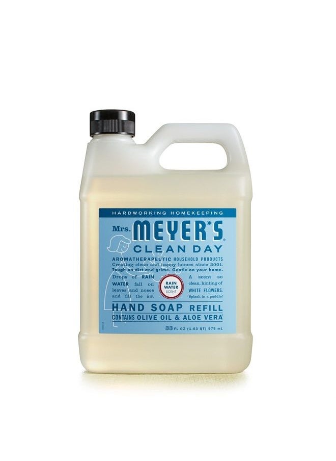 Mrs. Meyer's Clean Day Mrs. Meyer's Hand Soap Refill, Made with Essential Oils, Biodegradable Formula, Rain Water, 33 fl. oz  - Image 1