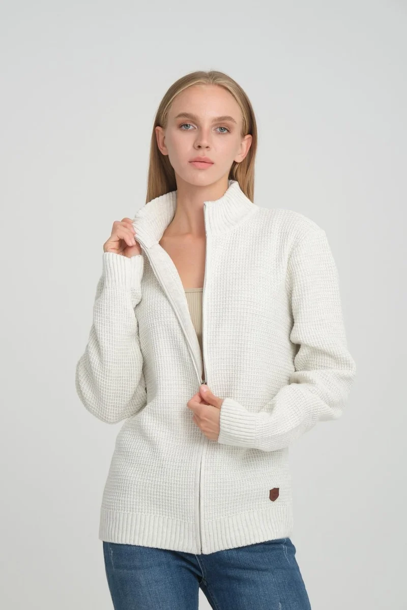 Alexander Gardi Alexandergardı Turtleneck Zippered Comfort Fit Knitwear Cardigan (E22-5714)