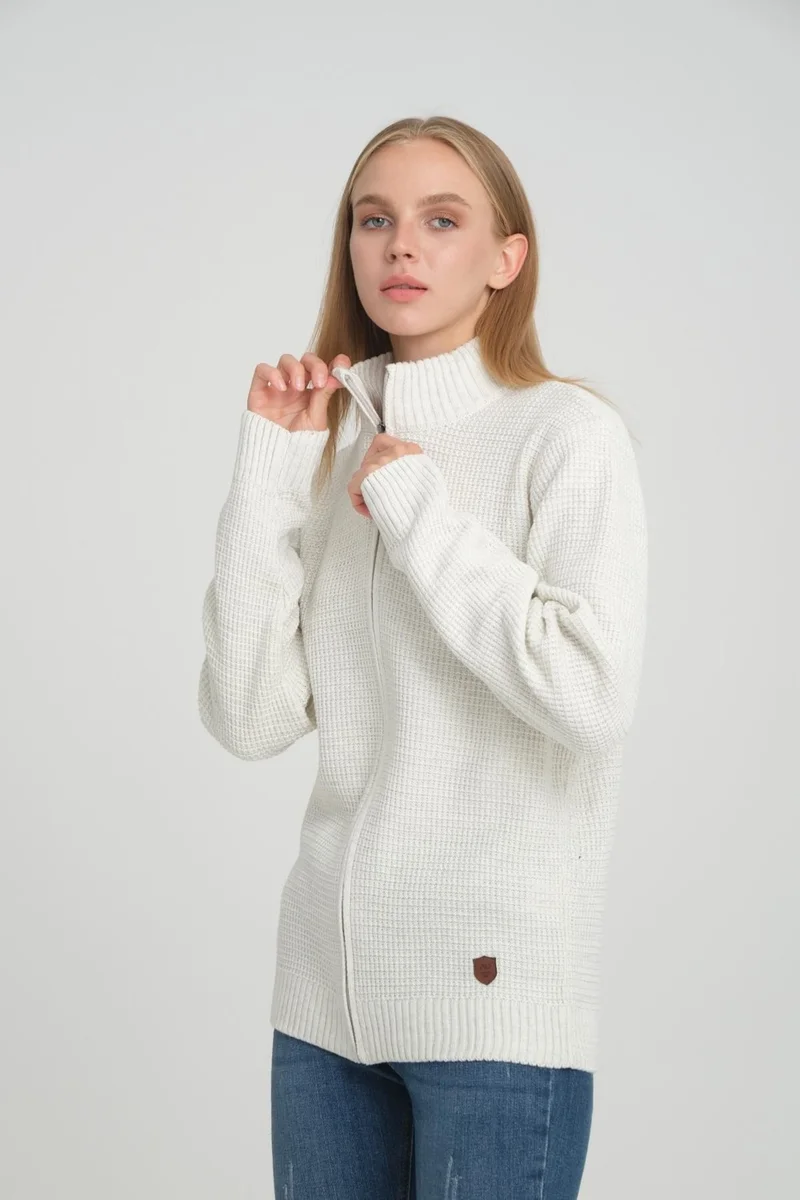 Alexander Gardi Alexandergardı Turtleneck Zippered Comfort Fit Knitwear Cardigan (E22-5714)