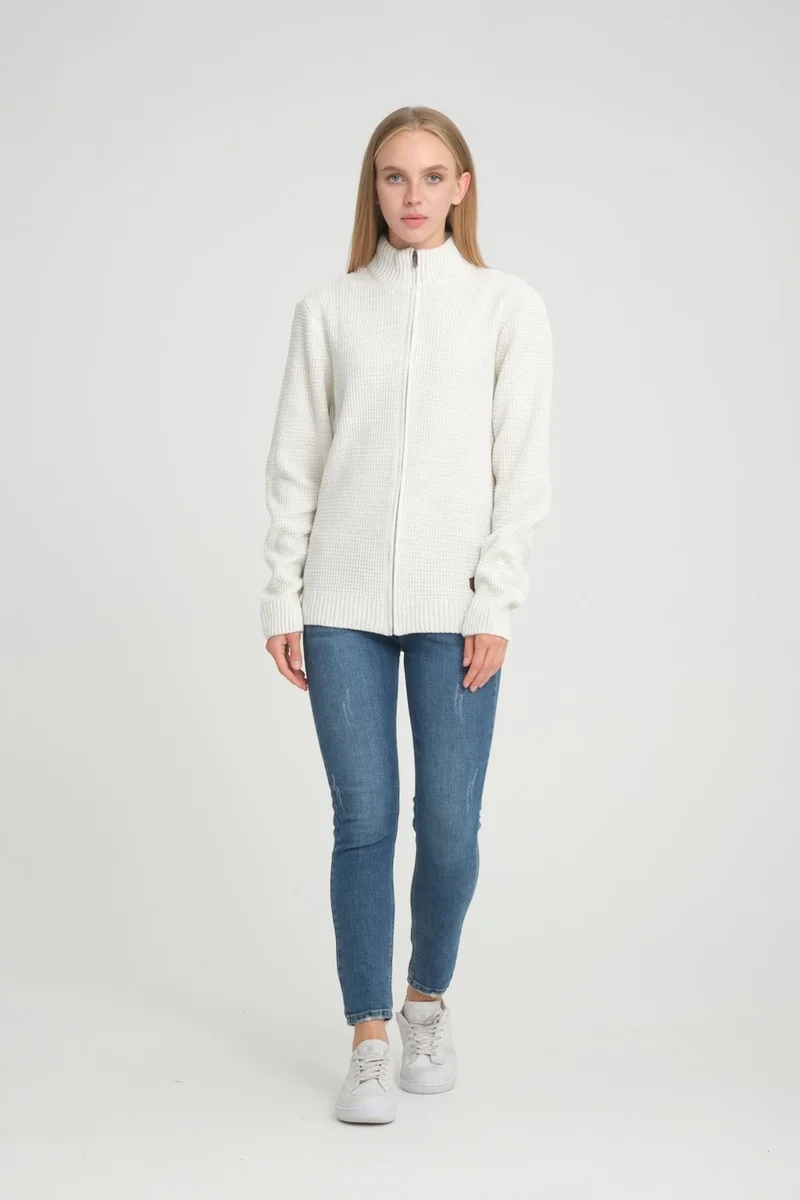 Alexander Gardi Alexandergardı Turtleneck Zippered Comfort Fit Knitwear Cardigan (E22-5714)
