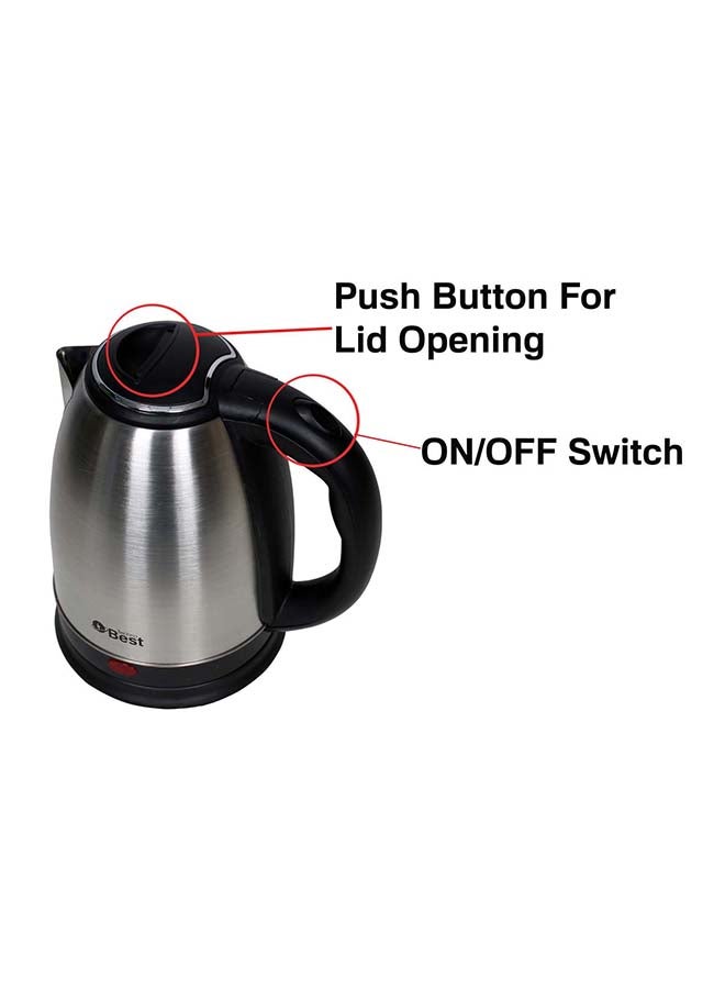 تكنو بيست غلاية كهربائية - ستانلس ستيل 1.8 لتر، 1500 وات BSK-002، فضي - Image 3