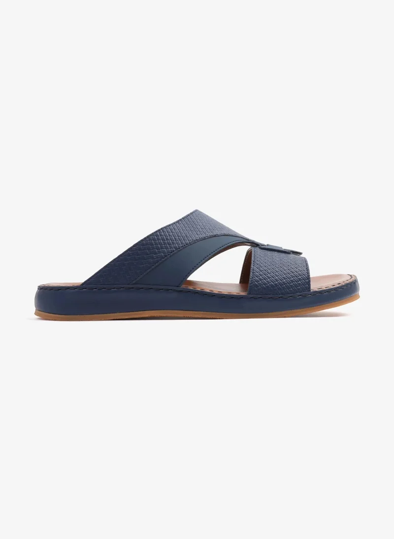 كومفورت بلس COMFORT PLUS MEN'S GENIUNE LEATHER COMFORTABLE FOOTBED SANDALS NAVY