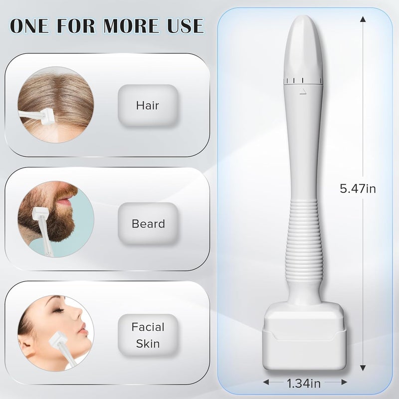 WeProve WeProve Derma Stamp For Hair Growth Titanium Coated Adjustable Needles Microneedling For Skin Repair Face Hair Beard Growth Reduces Acne Scars Safe Effective To Use - Image 5