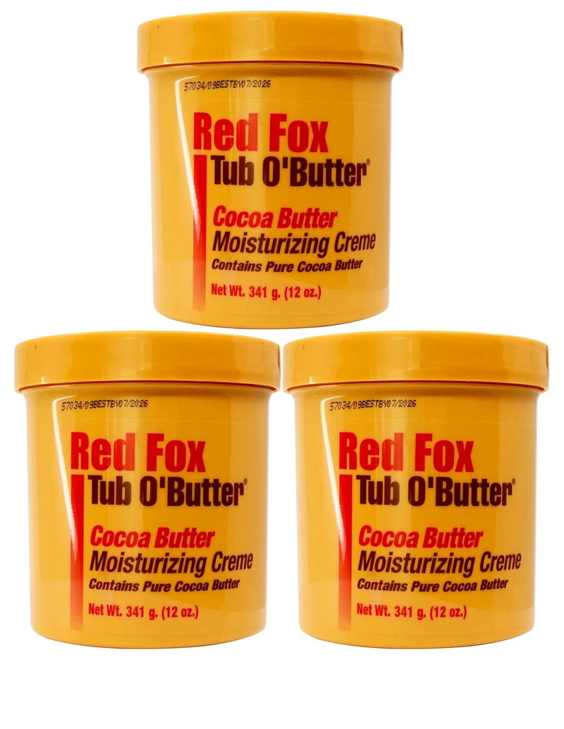 Red Fox Tub O'Butter Cocoa Butter, Moisturizing Creme, 10.5 oz (Pack of 3) - Image 3