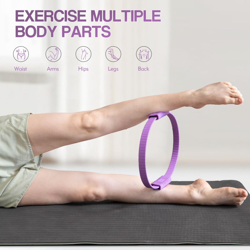 LTHTRADE Pilates Ring, 13.5 Inch Magic Circle Ring for Toning Thighs, Legs, Arms & Core, Pilates Ring Circle Yoag Fitness Equipment for Women (Purple) - Image 4