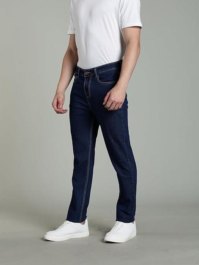 inkd Men's Classic Regular Fit Jeans with 5 Pocket Styling | Mid- Rise | Soft & Stretchable - Image 3