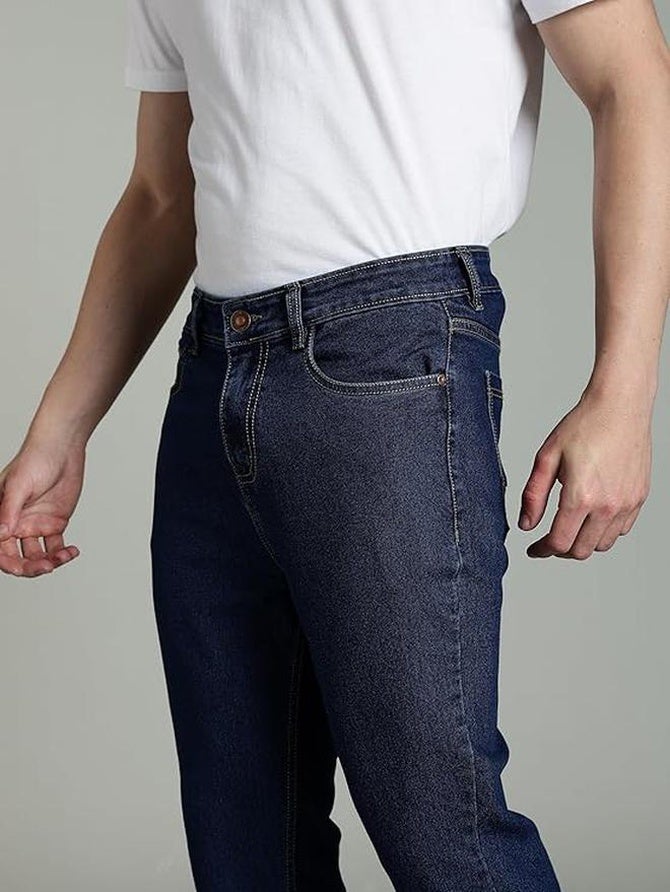 inkd Men's Classic Regular Fit Jeans with 5 Pocket Styling | Mid- Rise | Soft & Stretchable - Image 5
