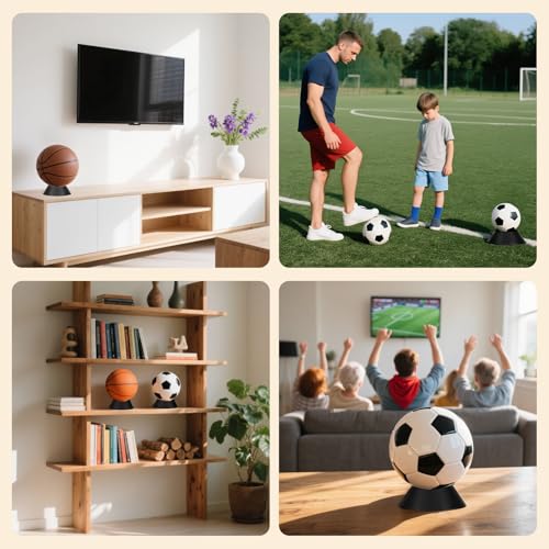 FENGDU 6 pcs Ball Display Stand – Durable Memorabilia Sports Ball Stand Holder for Basketball, pedestal, Soccer, Football, Volleyball Storage Rack - Image 4
