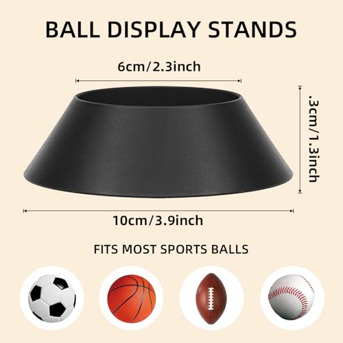 FENGDU 6 pcs Ball Display Stand – Durable Memorabilia Sports Ball Stand Holder for Basketball, pedestal, Soccer, Football, Volleyball Storage Rack - Image 2