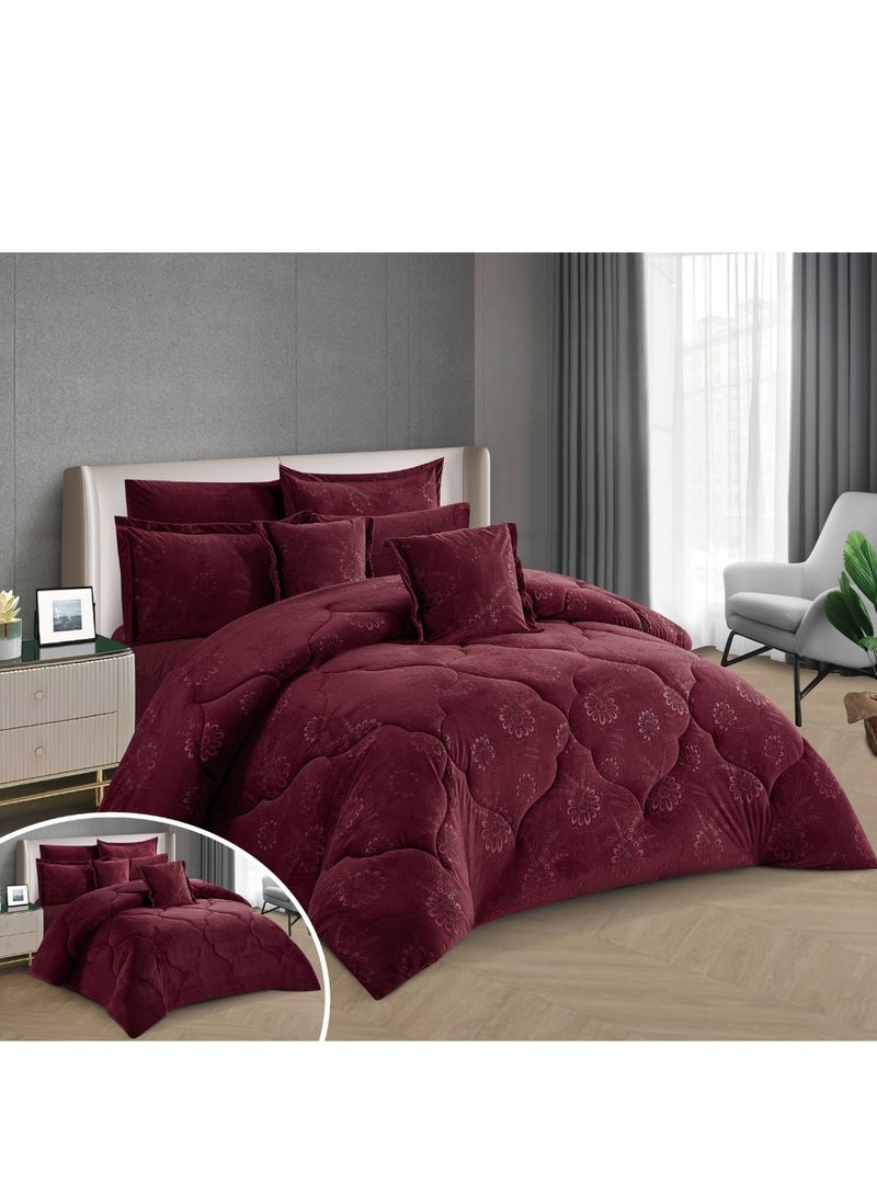 Stargold 8 Piece King Size comforter Set Soft Fabric Comforter Set For Bedroom Includes Comforter Bedsheet Pillow Sham Pillow Case & Cushion - Image 1