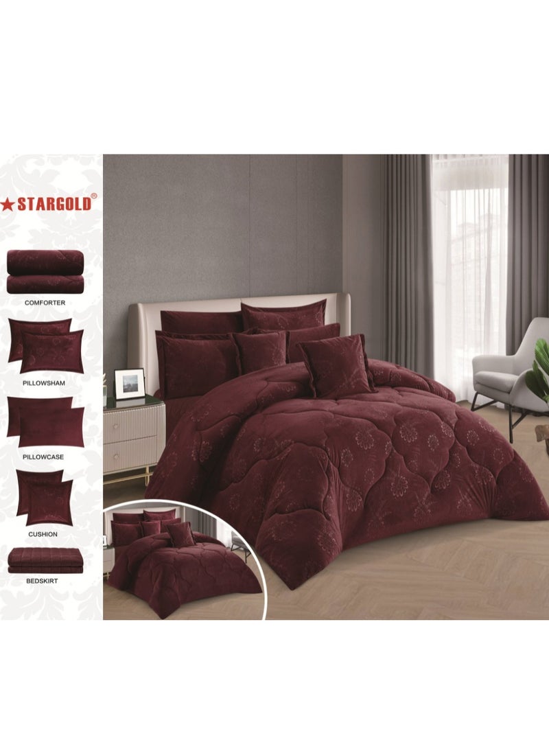 Stargold 8 Piece King Size comforter Set Soft Fabric Comforter Set For Bedroom Includes Comforter Bedsheet Pillow Sham Pillow Case & Cushion - Image 2