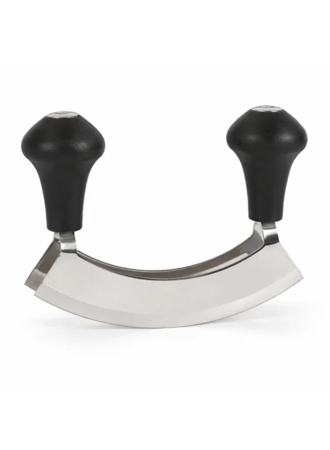Danny Home Stainless Steel Double Herb Mincer Knife, 13.5 cm Herb Chopper with Dual Blades and Ergonomic Handles, Manual Vegetable, Garlic and Herb Cutter for Kitchen Food Preparation - Image 3