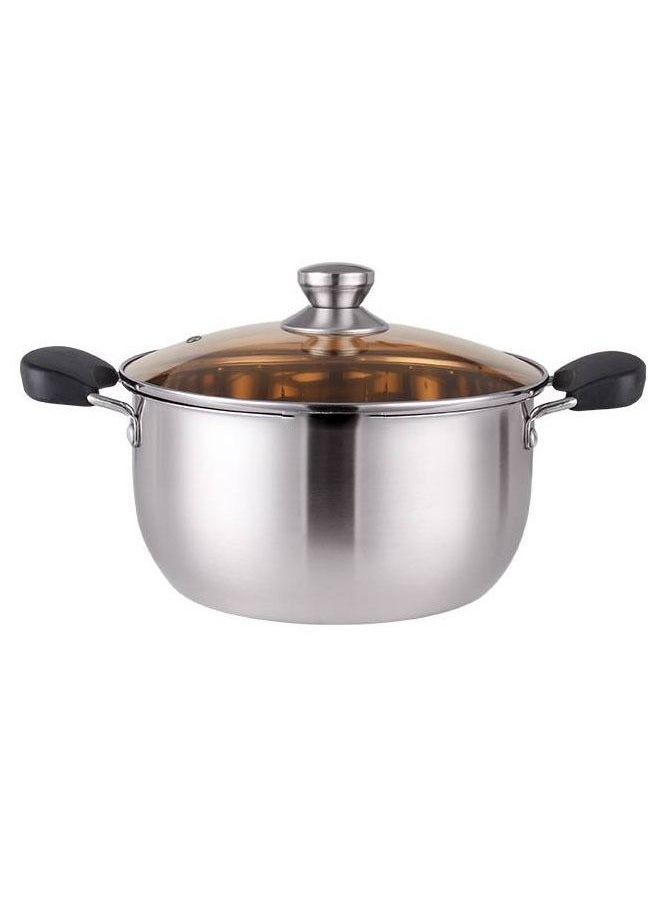 NKX - Set of 6 Cookware Set - Stainless Steel Soup Pots Set with Tempered Glass Lid - Image 1