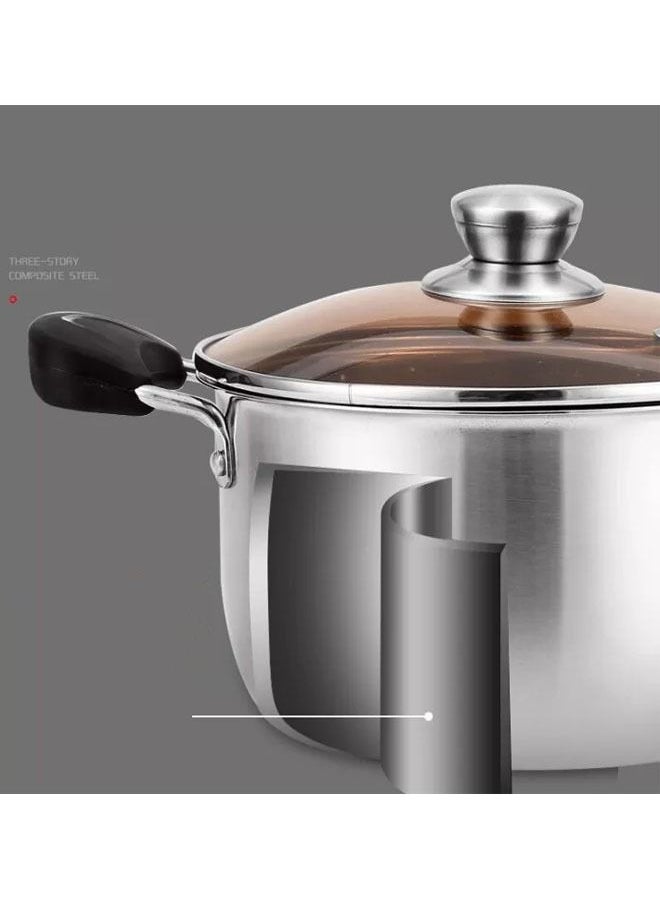 NKX - Set of 6 Cookware Set - Stainless Steel Soup Pots Set with Tempered Glass Lid - Image 1