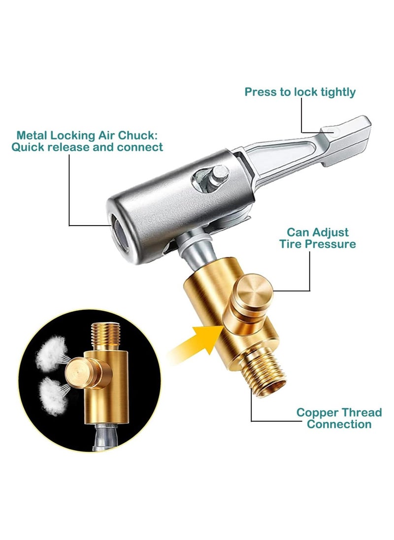 RATSAW 60cm Car Tire Air Inflator Hose Adapter, with 1pc Portable Inflatable Pump Connector, Locking Air Chuck Quick Connect and Release, for Car Bike Motorcycle  - Image 4