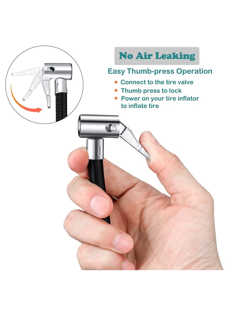 RATSAW 60cm Car Tire Air Inflator Hose Adapter, with 1pc Portable Inflatable Pump Connector, Locking Air Chuck Quick Connect and Release, for Car Bike Motorcycle  - Image 5