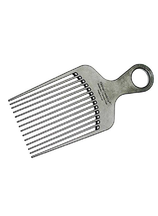 Chicago Comb No. 7 Carbon Fiber + Horween Dublin Black Leather Sheath Made In Usa Detangling Pick & Lift Comb Men & Women Long Curly & Thick Hair Big Beards & Afros Antistatic 6" (15 Cm) Long - Image 4