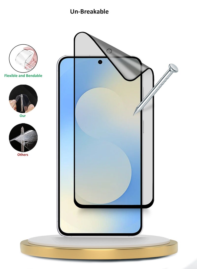 Wtech Samsung Galaxy S25 FE 5G 2025 Premium Nano Ceramic Full Glue Full Cover Matte Flexible Screen Protector (MSCNMN) - Clear/Black - Image 3