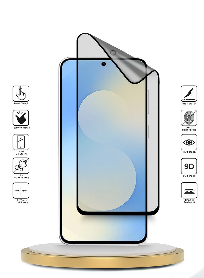 Wtech Samsung Galaxy S25 FE 5G 2025 Premium Nano Ceramic Full Glue Full Cover Matte Flexible Screen Protector (MSCNMN) - Clear/Black - Image 2