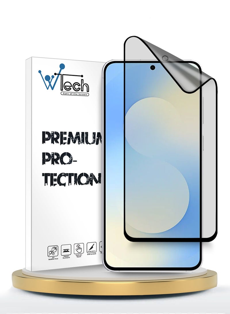 Wtech Samsung Galaxy S25 FE 5G 2025 Premium Nano Ceramic Full Glue Full Cover Matte Flexible Screen Protector (MSCNMN) - Clear/Black - Image 1