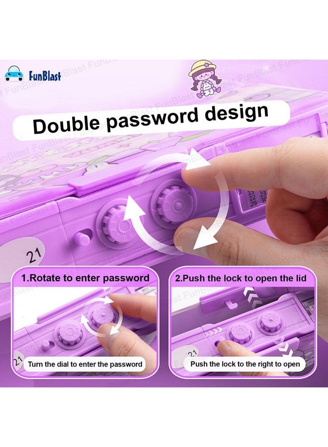 فنبلاست صندوق أقلام بلاستيكي متعدد الوظائف من FunBlast للأطفال، صندوق أقلام Magic World للبنات، صندوق أقلام مغناطيسي للأولاد، صندوق أقلام منبثق، هدايا إرجاع للبنات، متعدد الألوان - Image 3