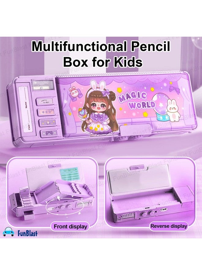 فنبلاست صندوق أقلام بلاستيكي متعدد الوظائف من FunBlast للأطفال، صندوق أقلام Magic World للبنات، صندوق أقلام مغناطيسي للأولاد، صندوق أقلام منبثق، هدايا إرجاع للبنات، متعدد الألوان - Image 4