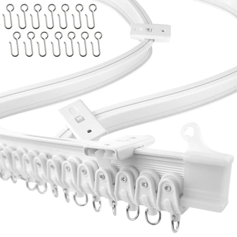 UrbanRed Flexible Bendable Ceiling Curtain Track, 16.4FT (5m), Ceiling Mount for Curtain Rail with Track Curtain System, Room Divider, Ceiling Curtain Rod, RV Ceiling Track for Curtains, White - Image 1