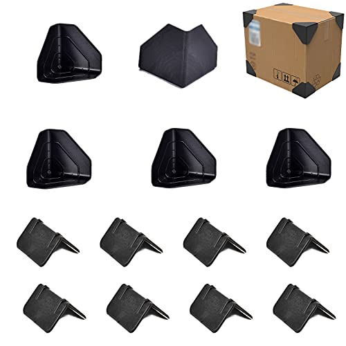 UoYu 100 pcs Carton Packing Corner Guard Frame Corner Protectors Black Corner Protector V Shaped Edge Guards for Carton Boxes, Furniture and Other Products Packaging - Image 1