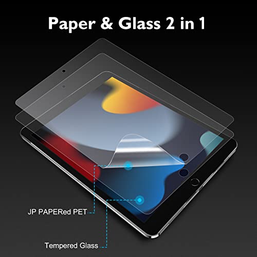 Esanik 2 Pack Like Paper Glass Screen Protector for iPad 9th/8th/7th Generation (10.2-Inch 2021/2020/2019) Tempered Glass 9H PAPERed Screen Protector with Matte Finish for Drawing Writing - Image 4