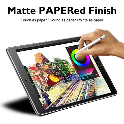 Esanik 2 Pack Like Paper Glass Screen Protector for iPad 9th/8th/7th Generation (10.2-Inch 2021/2020/2019) Tempered Glass 9H PAPERed Screen Protector with Matte Finish for Drawing Writing - Image 2