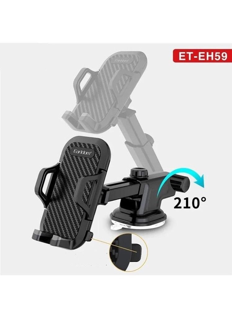 Earldom Suction Cup 360° Rotating Universal Car Holder – Adjustable Windshield & Dashboard Mount for Smartphones, ET-EH59, Secure Grip for Safe Driving, Easy Access to GPS and Calls - Image 2