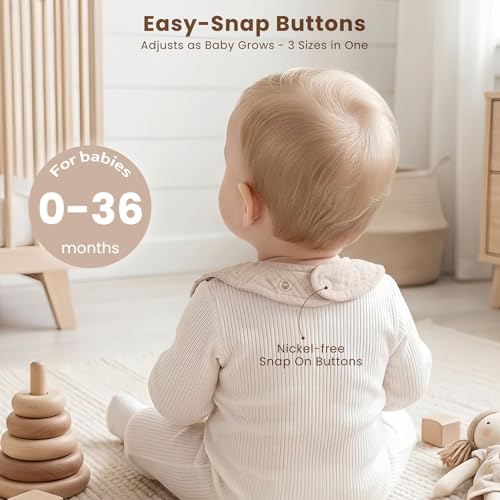 Konssy Muslin Baby Bibs for Girls Soft 100 Cotton Drool Bibs Ruffle Trim for Newborns Toddlers 036 Months 3Pack - Image 3