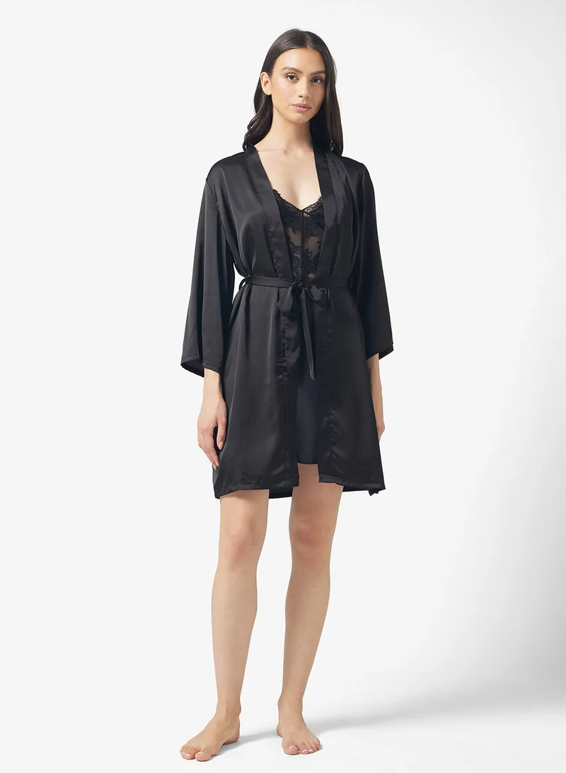 ELLA Lace Night Slip Dress With Robe