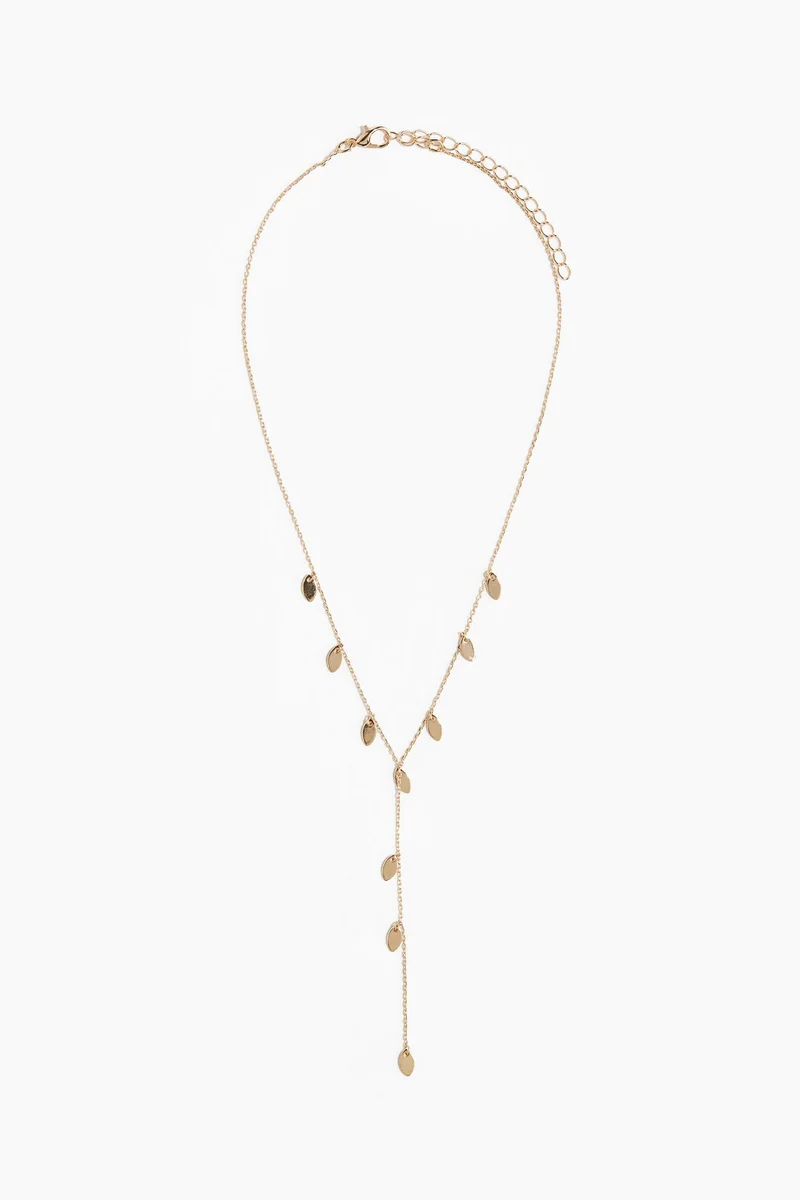 H&M Leaf-pendant lariat necklace