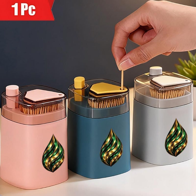 حامل أعواد الأسنان على شكل قطرة ذهبية وخضراء ملتوية، نموذج C لمنظم سطح المطبخ العلوي. - Image 1