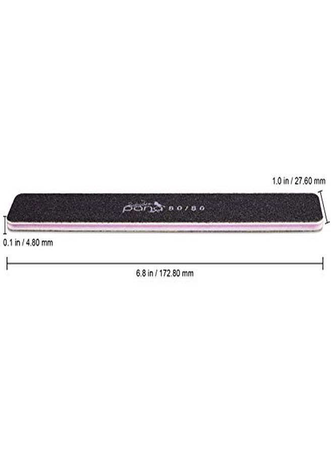 Pana Usa 10 Pcs Professional Nail Files Buffers Jumbo Size Double Sided Emery Board Washable - For Natural & Acrylic Manicure Pedicure Tools Home And Professional 10 Pieces Pack (Black, Grit 80/80) - Image 3