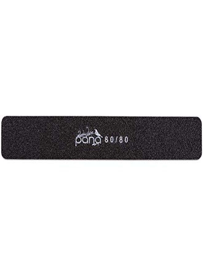 Pana Usa 10 Pcs Professional Nail Files Buffers Jumbo Size Double Sided Emery Board Washable - For Natural & Acrylic Manicure Pedicure Tools Home And Professional 10 Pieces Pack (Black, Grit 80/80) - Image 2